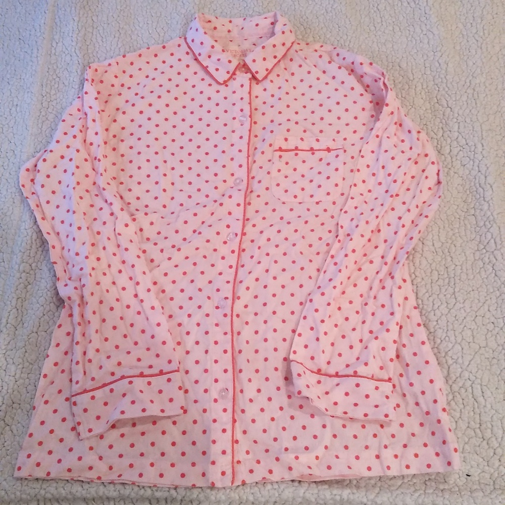 Victorias Secret Polka-dot Button Down Sleep-Shirt